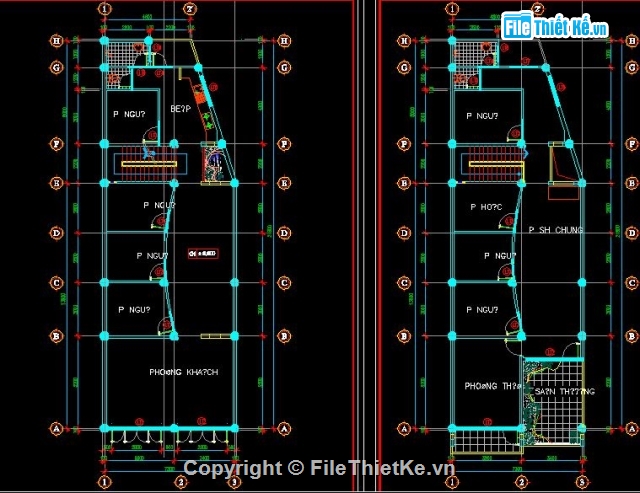 kiến trúc 2 tầng,kết cấu 2 tầng,Bản vẽ nhà phố,nhà phố 7.3x13.8